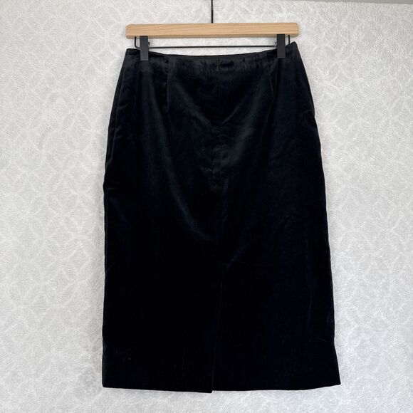 Escada Velvet Silk Blend Skirt EU36 Black Pencil Career Luxury Designer Classic - Picture 4 of 12